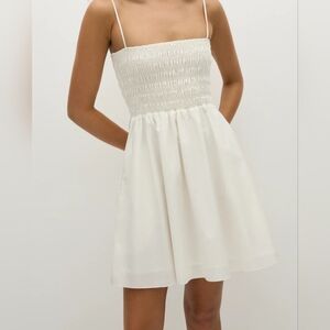 Faithfull the Brand Jean White Mini Dress